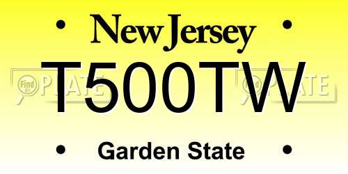 T500TW New Jersey License Plate