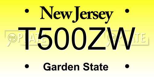 T500ZW New Jersey License Plate
