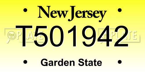 T501942 New Jersey License Plate