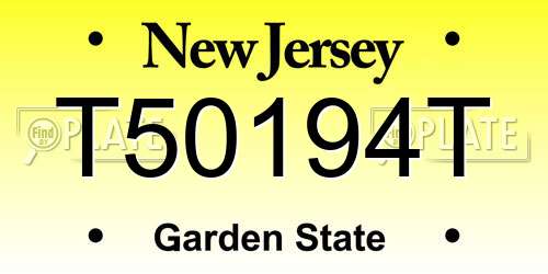 T50194T New Jersey License Plate