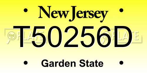 T50256D New Jersey License Plate