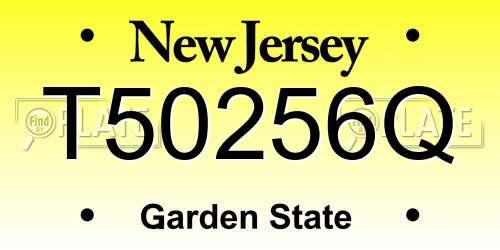 T50256Q New Jersey License Plate