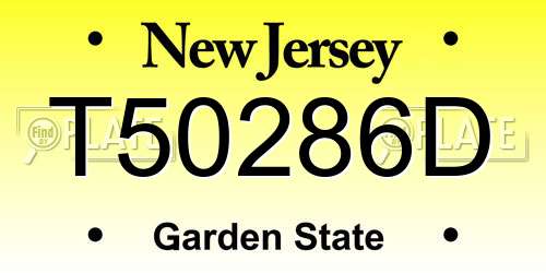 T50286D New Jersey License Plate