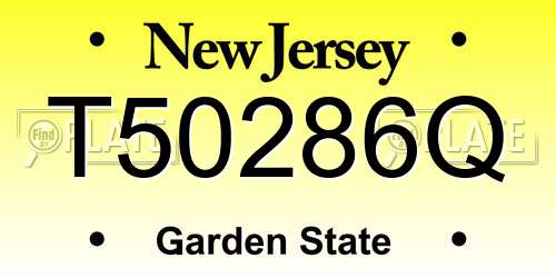 T50286Q New Jersey License Plate