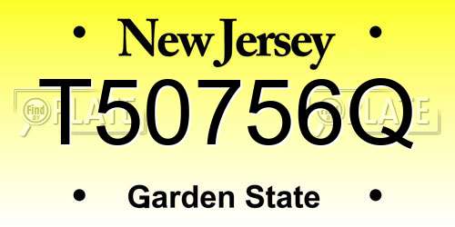 T50756Q New Jersey License Plate