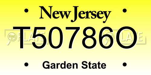 T50786O New Jersey License Plate