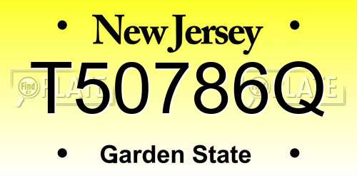 T50786Q New Jersey License Plate