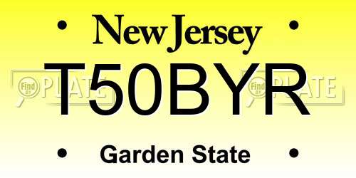T50BYR New Jersey License Plate