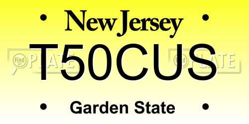 T50CUS New Jersey License Plate