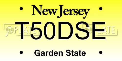 T50DSE New Jersey License Plate