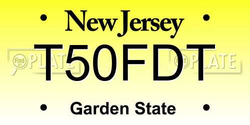 T50FDT New Jersey License Plate