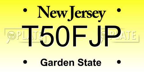 T50FJP New Jersey License Plate