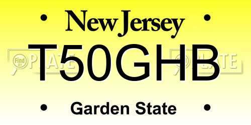 T50GHB New Jersey License Plate