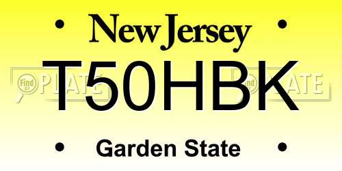 T50HBK New Jersey License Plate