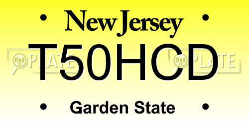T50HCD New Jersey License Plate