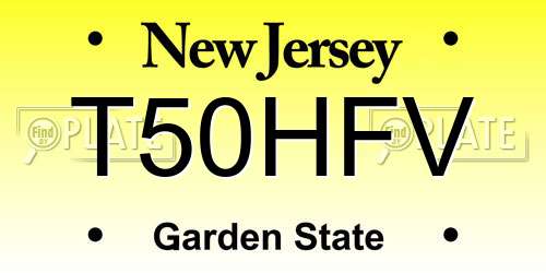 T50HFV New Jersey License Plate