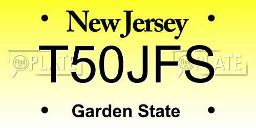 T50JFS New Jersey License Plate