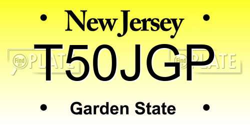 T50JGP New Jersey License Plate