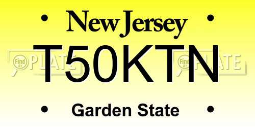 T50KTN New Jersey License Plate