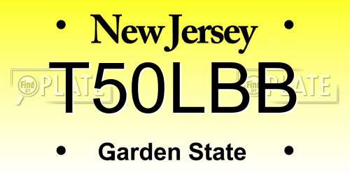 T50LBB New Jersey License Plate