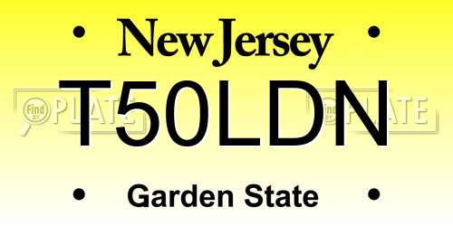 T50LDN New Jersey License Plate
