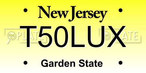 T50LUX New Jersey License Plate