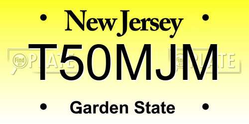 T50MJM New Jersey License Plate