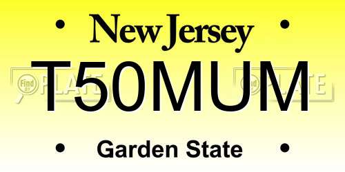 T50MUM New Jersey License Plate