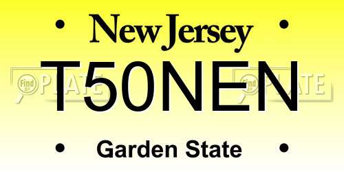 T50NEN New Jersey License Plate