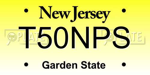 T50NPS New Jersey License Plate