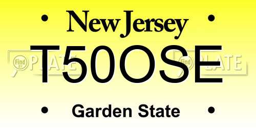 T50OSE New Jersey License Plate