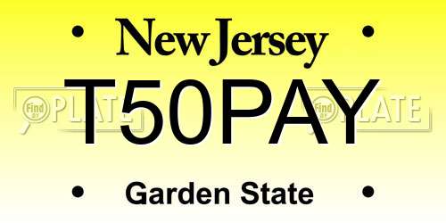 T50PAY New Jersey License Plate