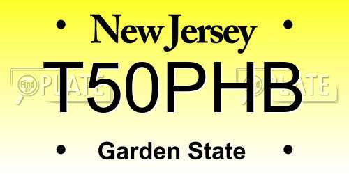 T50PHB New Jersey License Plate