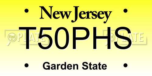T50PHS New Jersey License Plate