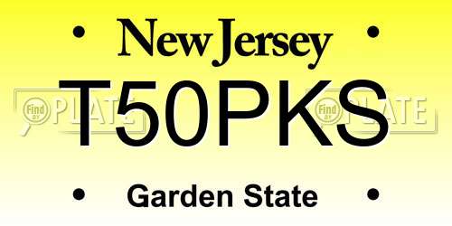 T50PKS New Jersey License Plate