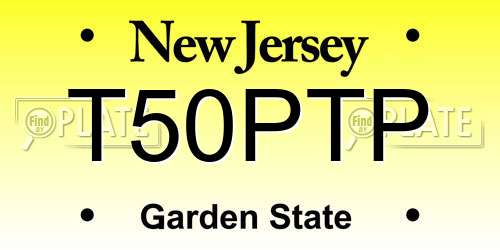 T50PTP New Jersey License Plate