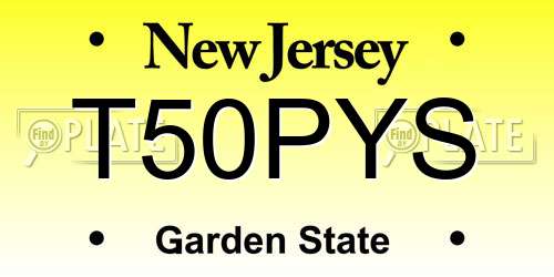 T50PYS New Jersey License Plate