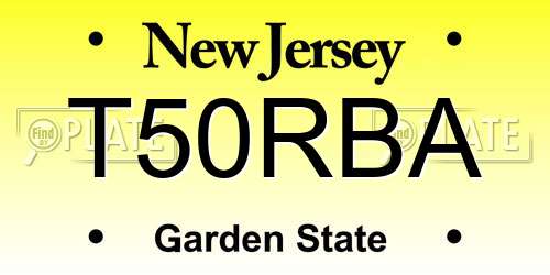 T50RBA New Jersey License Plate