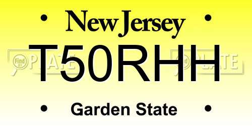 T50RHH New Jersey License Plate
