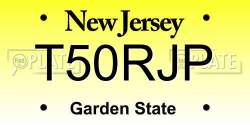 T50RJP New Jersey License Plate