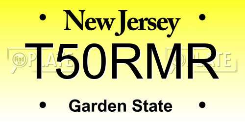 T50RMR New Jersey License Plate