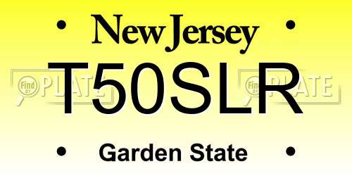 T50SLR New Jersey License Plate