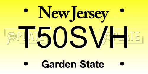 T50SVH New Jersey License Plate