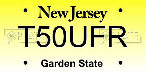 T50UFR New Jersey License Plate