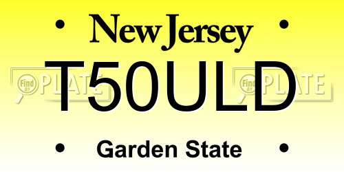 T50ULD New Jersey License Plate
