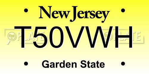 T50VWH New Jersey License Plate