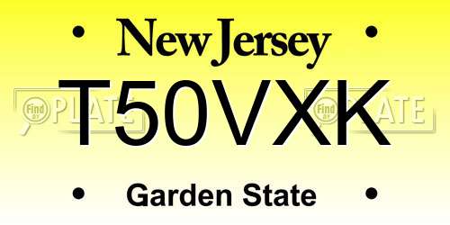 T50VXK New Jersey License Plate