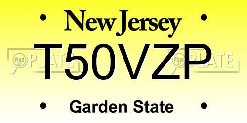 T50VZP New Jersey License Plate