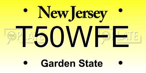 T50WFE New Jersey License Plate