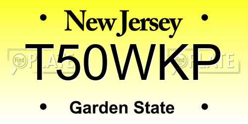 T50WKP New Jersey License Plate